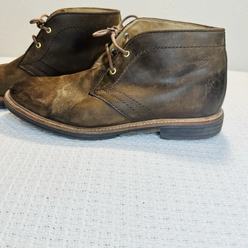 UGG Dagmann Grizzly Brown Leather Chukka Boots Shoes‎ Men's Size 9 New Insoles